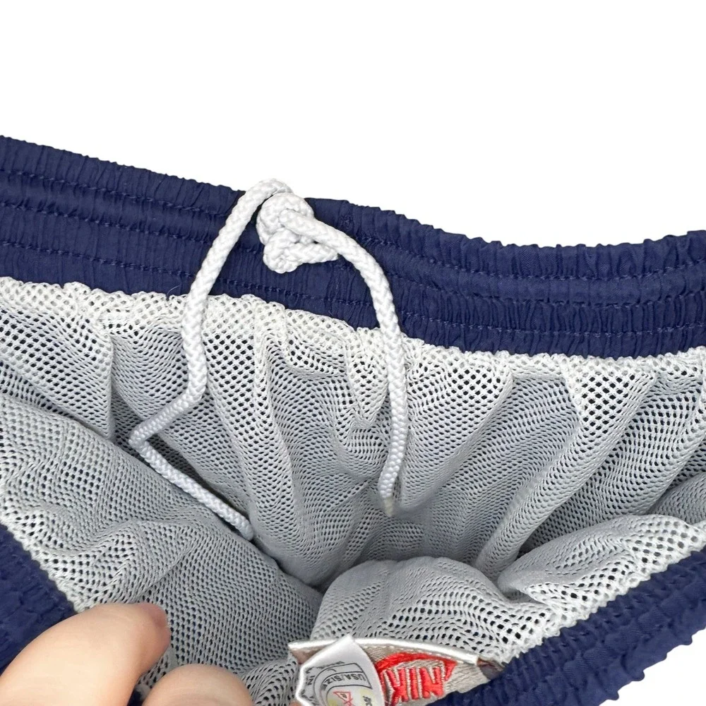 Nylon Mesh Lined Shorts Large Navy Blue‎ Vintage Swoosh Sporty Gorpcore 90s